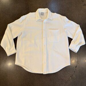 Aritzia TNA Cozy Fit fleece Button up white